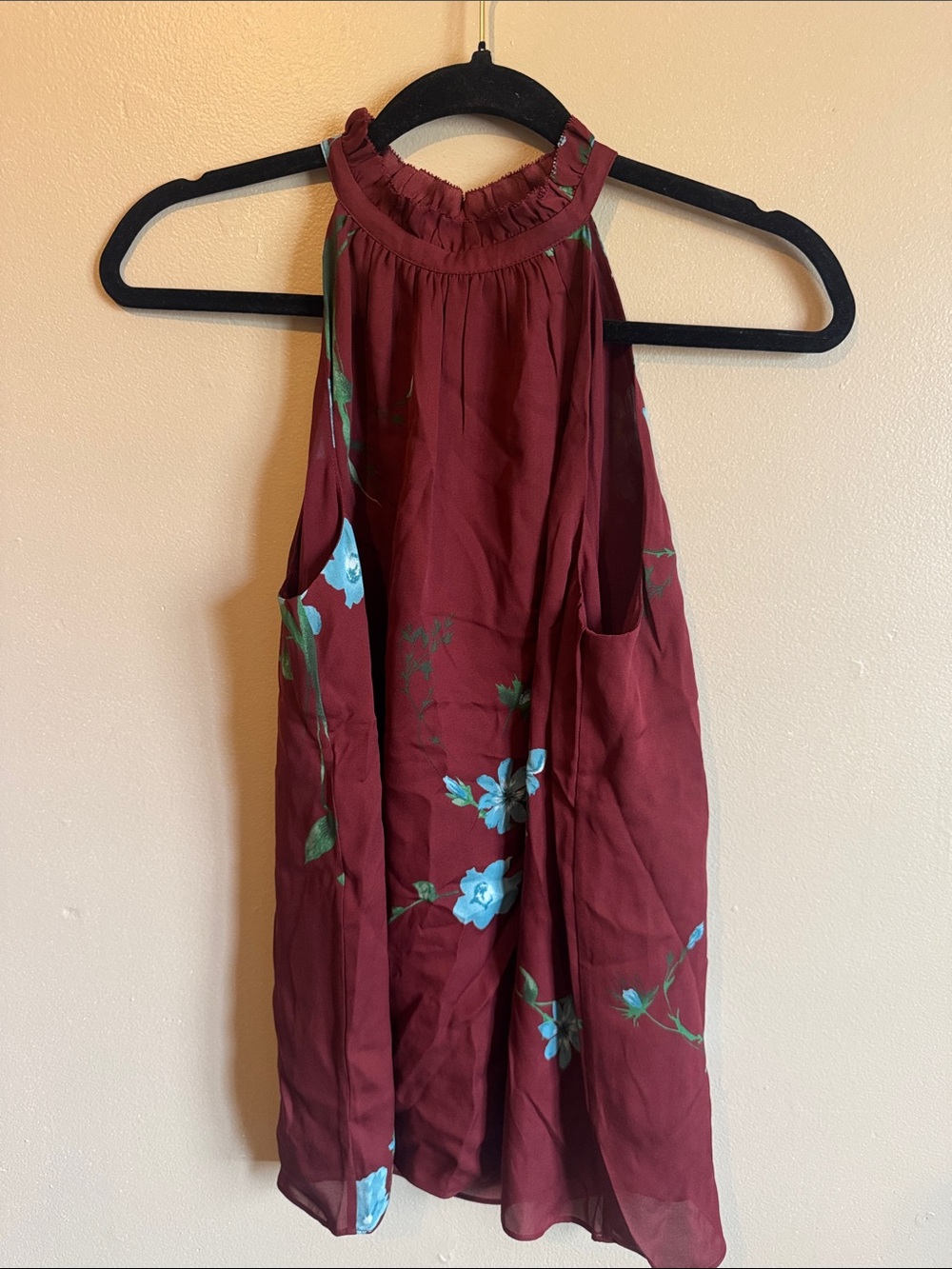 Joie Maroon Floral Halter Blouse